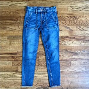 American Eagle Outfitters Dark Blue Ankle Jeans